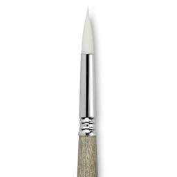 Escoda Perla Toray White Synthetic Brush - Round, Short Handle, Size 12 close up