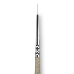 Escoda Perla Toray White Synthetic Brush - Round, Short Handle, Size 2/0 close up