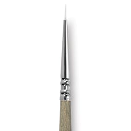 Escoda Perla Toray White Synthetic Brush - Round, Short Handle, Size 4/0 close up