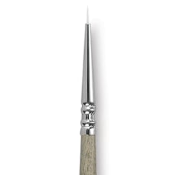 Escoda Perla Toray White Synthetic Brush - Round, Short Handle, Size 5/0 close up