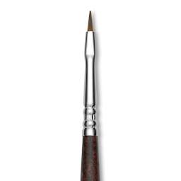 Escoda Prado Tame Synthetic Brush - Bright, Short Handle, Size 1 (Close-up of brush)