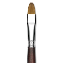 Escoda Prado Tame Synthetic Brush - Bright, Short Handle, Size 10 (Close-up of brush)
