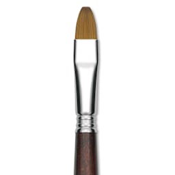 Escoda Prado Tame Synthetic Brush - Bright, Short Handle, Size 12 (Close-up of brush)