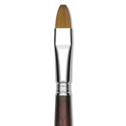 Escoda Prado Tame Synthetic Brush - Bright, Short Handle, Size 14 (Close-up of brush)