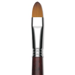 Escoda Prado Tame Synthetic Brush - Bright, Short Handle, Size 16 (Close-up of brush)
