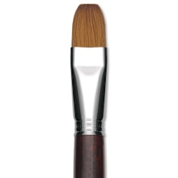 Escoda Prado Tame Synthetic Brush - Bright, Short Handle, Size 22 (Close-up of brush)