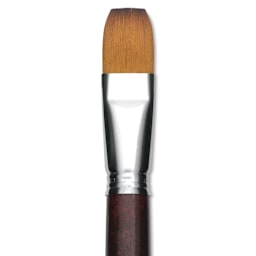 Escoda Prado Tame Synthetic Brush - Bright, Short Handle, Size 24 (Close-up of brush)
