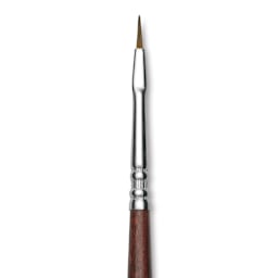 Escoda Prado Tame Synthetic Brush - Filbert, Short Handle, Size 0 (Close-up of brush)
