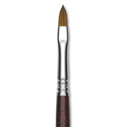 Escoda Prado Tame Synthetic Brush - Filbert, Short Handle, Size 6 (Close-up of brush)