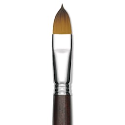 Escoda Prado Tame Synthetic Brush - Filbert, Short Handle, Size 18 (Close-up of brush)