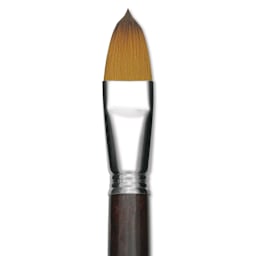 Escoda Prado Tame Synthetic Brush - Filbert, Short Handle, Size 24 (Close-up of brush)