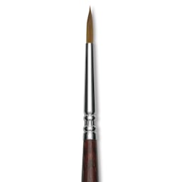 Escoda Prado Tame Synthetic Brush - Round, Short Handle, Size 1, close-up