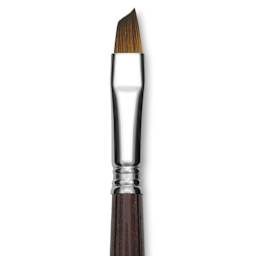 Escoda Prado Tame Synthetic Brush - Angular, Short Handle, Size 12 (Close-up of brush)
