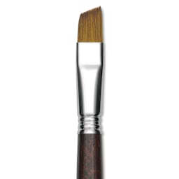Escoda Prado Tame Synthetic Brush - Angular, Short Handle, Size 16 (Close-up of brush)