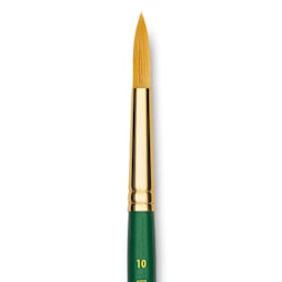 Princeton Good Synthetic Golden Taklon Brush - Round, Short Handle, Size 10 closeup