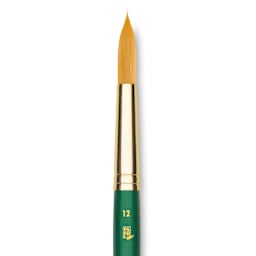 Princeton Good Synthetic Golden Taklon Brush - Round, Short Handle, Size 12 closeup