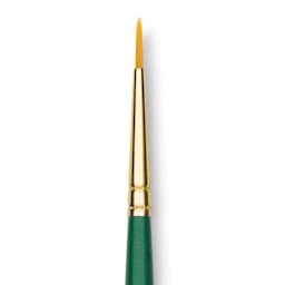 Princeton Good Synthetic Golden Taklon Brush - Round, Short Handle, Size 2/0 closeup