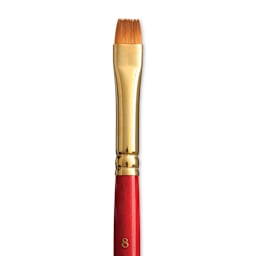 Princeton Heritage Sable Brush - Bright Shader, Short Handle, Size 8 close up