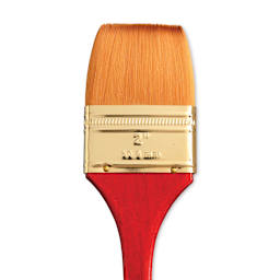 Princeton Heritage Sable Brush - Flat Wash, Short Handle, Size 2" close up