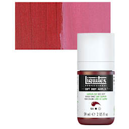 Liquitex Soft Body Artist Acrylic - Cadmium Free Red Deep, 59 ml bottle and swatch