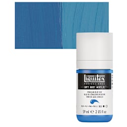 Liquitex Soft Body Artist Acrylic - Cerulean Blue Hue, 59 ml bottle and swatch