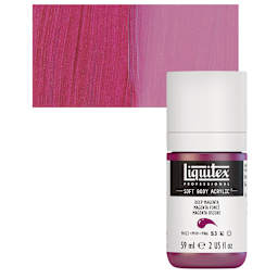 Liquitex Soft Body Artist Acrylic - Deep Magenta, 59 ml bottle and swatch