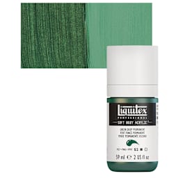 Liquitex Soft Body Artist Acrylic - Green Deep Permanent, 59 ml bottle and swatch