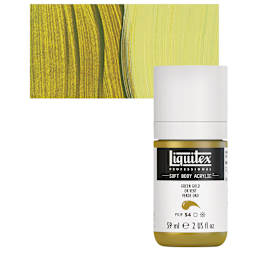 Liquitex Soft Body Artist Acrylic - Green Gold, 59 ml bottle and swatch