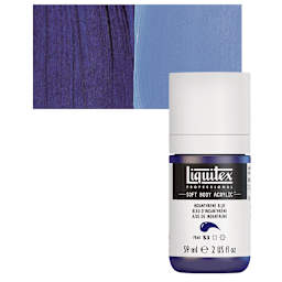 Liquitex Soft Body Artist Acrylic - Indanthrene Blue, 59 ml bottle and swatch