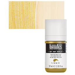 Liquitex Soft Body Artist Acrylic - Iridescent Bright Gold, 59 ml bottle and swatch