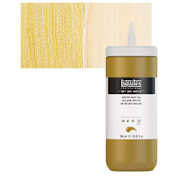 Liquitex Soft Body Artist Acrylic - Iridescent Bright Gold, 946 ml and swatch