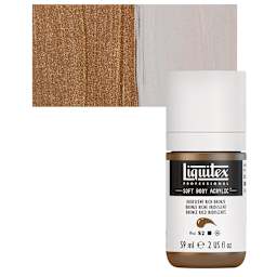Liquitex Soft Body Artist Acrylic - Iridescent Rich Bronze, 59 ml bottle and swatch