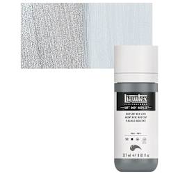 Liquitex Soft Body Artist Acrylic - Iridescent Rich Silver, 237 ml bottle and swatch