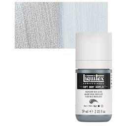 Liquitex Soft Body Artist Acrylic - Iridescent Rich Silver, 59 ml bottle and swatch