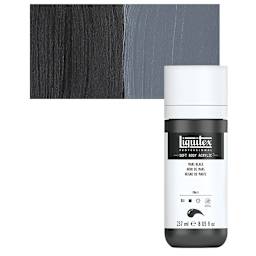 Liquitex Soft Body Artist Acrylic - Mars Black, 237 ml bottle and swatch