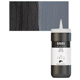 Liquitex Soft Body Artist Acrylic - Mars Black, 946 ml bottle and swatch
