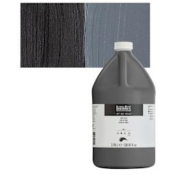 Liquitex Soft Body Artist Acrylic - Mars Black, 3.78 L bottle and swatch