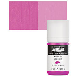 Liquitex Soft Body Artist Acrylic - Medium Magenta, 59 ml bottle and swatch