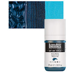 Liquitex Soft Body Artist Acrylic - Muted Turquoise, 2 oz bottle and swatch