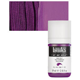 Liquitex Soft Body Artist Acrylic - Prism Violet, 59 ml bottle and swatch