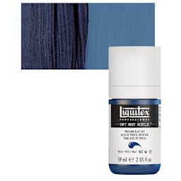 Liquitex Soft Body Artist Acrylic - Prussian Blue Hue, 59 ml bottle and swatch