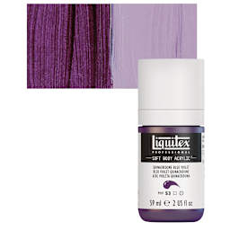Liquitex Soft Body Artist Acrylic - Quinacridone Blue Violet, 59 ml bottle and swatch