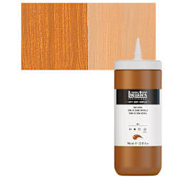 Liquitex Soft Body Artist Acrylic - Raw Sienna, 946 ml and swatch