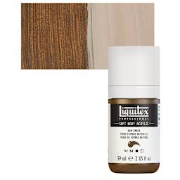 Liquitex Soft Body Artist Acrylic - Raw Umber, 59 ml bottle and swatch
