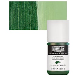 Liquitex Soft Body Artist Acrylic - Sap Green Permanent, 59 ml bottle and swatch