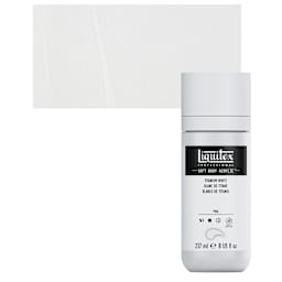 Liquitex Soft Body Artist Acrylic - Titanium White, 237 ml bottle and swatch