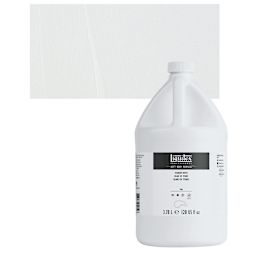Liquitex Soft Body Artist Acrylic - Titanium White, 3.78 L bottle and swatch