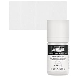 Liquitex Soft Body Artist Acrylic - Transparent Mixing White, 59 ml bottle and swatch