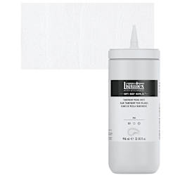 Liquitex Soft Body Artist Acrylic - Transparent Mixing White, 946 ml bottle and swatch