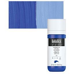 Liquitex Soft Body Artist Acrylic - Ultramarine Blue Green Shade, 237 ml bottle and swatch